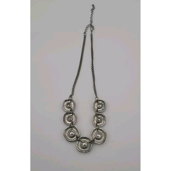 Beautiful Necklace Crystal Large Stone Open Back Crystal Silver Large Chunky - Picture 6 of 9